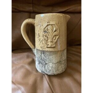 Studio Pottery French Country Brutalist heavy Pitcher  Old Boho